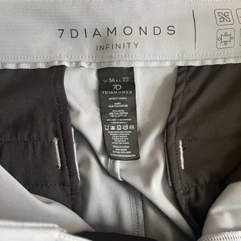 7 Diamonds Infinity Chino Pant Men’s 34 x 32 Grey. 7Diamonds.